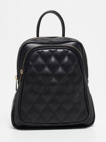 Leder-Rucksack "Capucine" in Schwarz - (B)23 x (H)23 x (T)6 cm