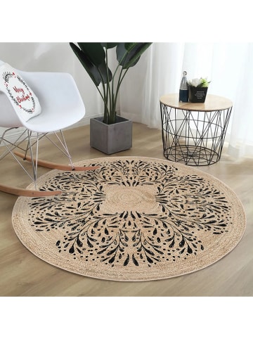 Laagpolig tapijt zwart/beige