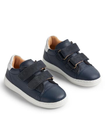 Leren sneakers donkerblauw