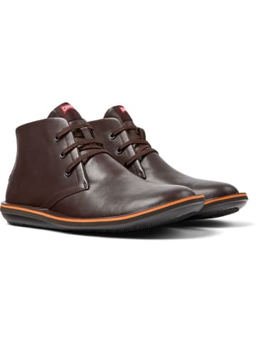 Leder-Schnürschuhe in Braun