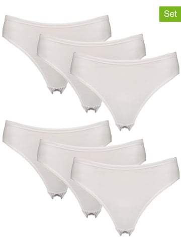 Figi high waist (6 par) w kolorze białym
