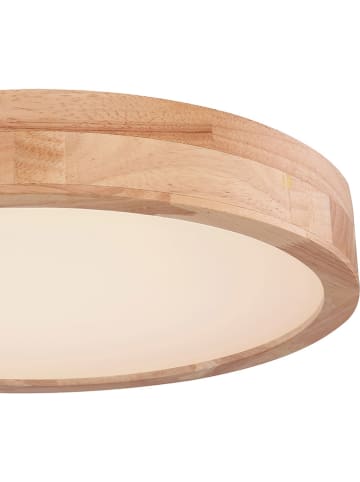 LED-Deckenleuchte "Rainer" in Weiß/ Hellbraun - (H)10 x Ø 40 cm