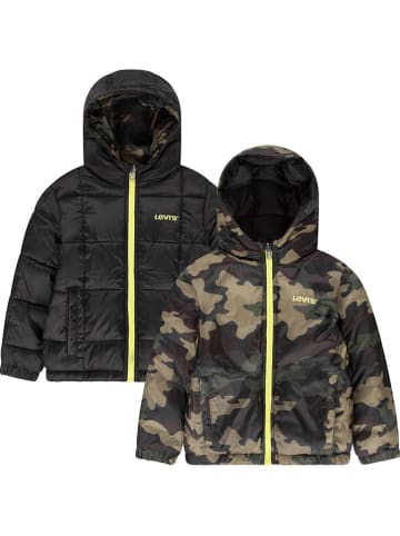 Wende-Übergangsjacke in Khaki/ Schwarz