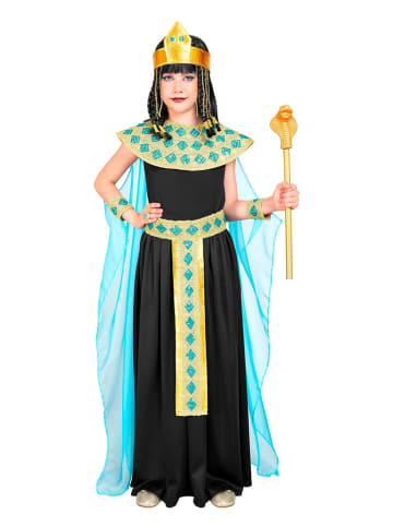 6-delig kostuum "Cleopatra" zwart/turquoise