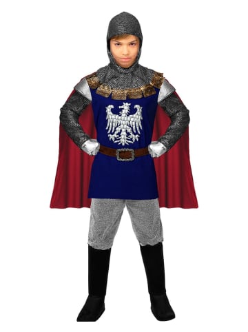 3-częściowy kostium "The Knight" w kolorze czerwono-niebieskim