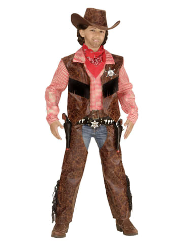 3-delig kostuum "Cowboy" bruin