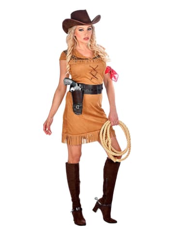 Sukienka kostiumowa "Cowgirl" w kolorze jasnobrązowym