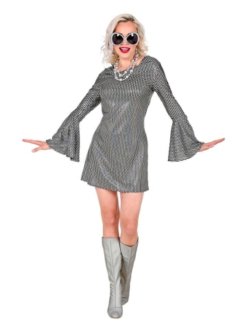 Kostuumjurk "70's" zwart/wit