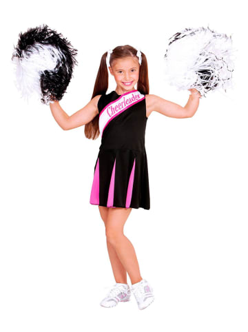 Kostuumjurk "Cheerleader" zwart/roze
