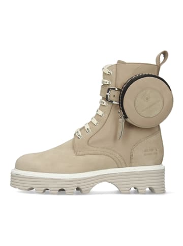 Leder-Boots in Beige