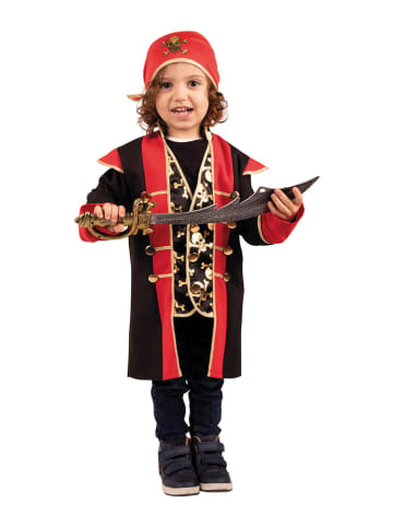 3-częściowy kostium "Pirate Will" w kolorze czarno-czerwonym