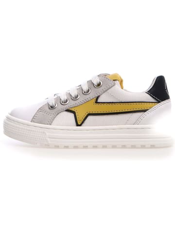 Leren sneakers wit/geel