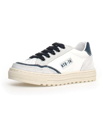 Leren sneakers donkerblauw/wit