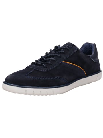 Leder-Sneakers in Dunkelblau