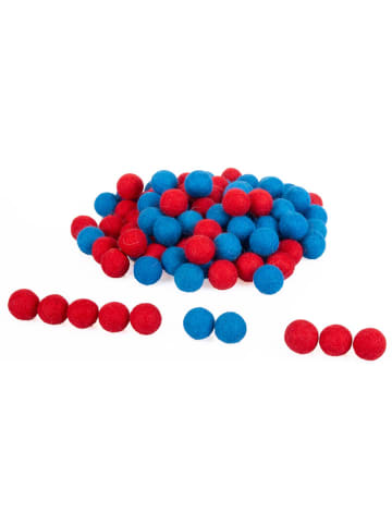 Viltballetjes rood/blauw - 100 stuks