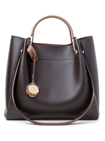 Handtas "Sicilia" donkerbruin - (B)32 x (H)28 x (D)14 cm