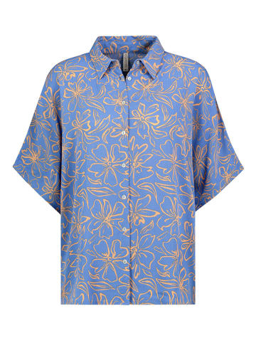 Bluse in Blau/ Orange