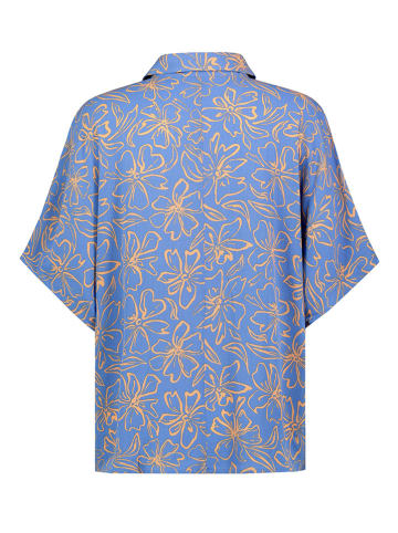 Bluse in Blau/ Orange