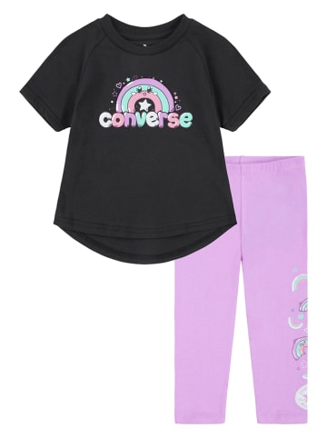 2-delige outfit zwart/paars