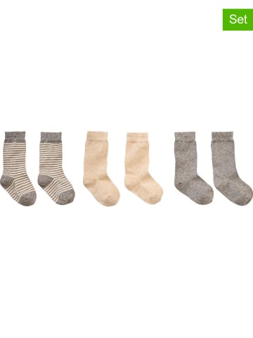 3-delige set: sokken beige/grijs