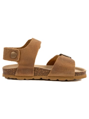 Leder-Sandalen "Rosso" in Hellbraun