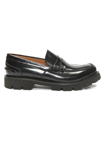 Leder-Mokassins in Schwarz