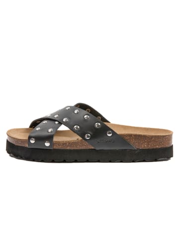 Leren slippers zwart