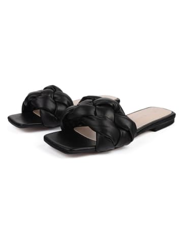 Leren slippers "Over The Sun" zwart