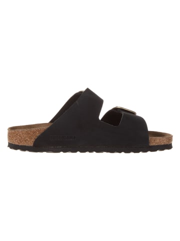 Leren slippers "Arizona Big Buckle" zwart