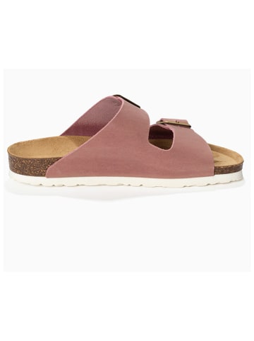 Leren slippers "Trefle" lichtroze