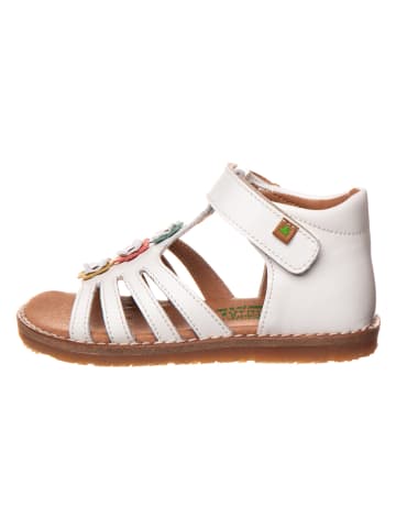 Leder-Sandalen in Weiß