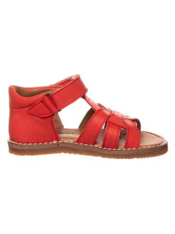 Leder-Sandalen in Rot
