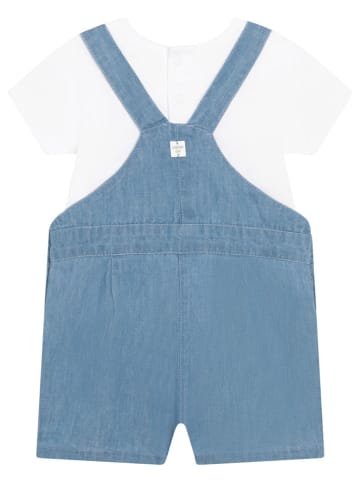 2tlg. Outfit in Weiß/ Blau
