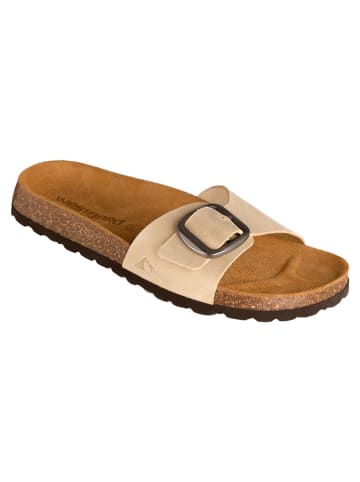 Leren slippers "Hekla" beige