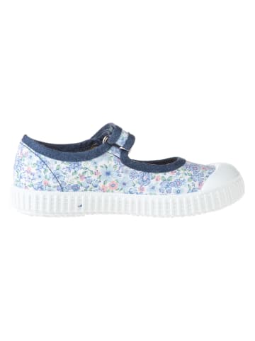 Spangenballerinas in Blau