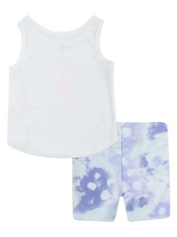 2-delige outfit wit/lichtblauw