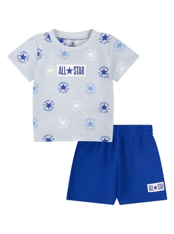 2tlg. Outfit in Grau/ Blau