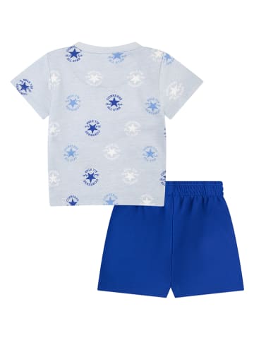 2tlg. Outfit in Grau/ Blau