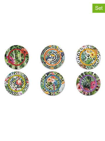 6er-Set: Servierteller "Tropical Chic" in Bunt - Ø 33 cm