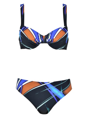 Bikini in Schwarz/ Blau/ Braun