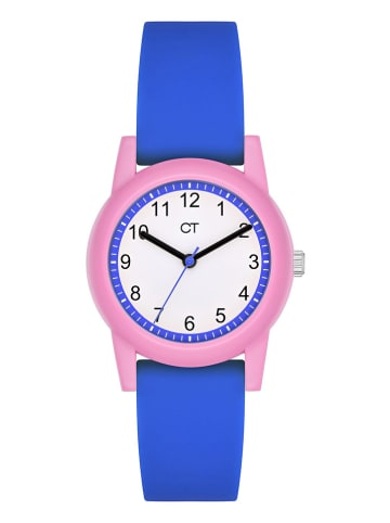 Quarzuhr in Blau/ Rosa/ Weiß