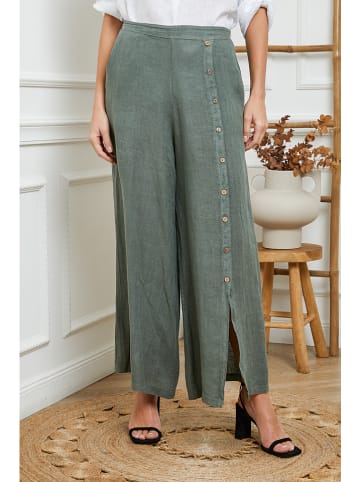 Linnen broek "Gladys" kaki