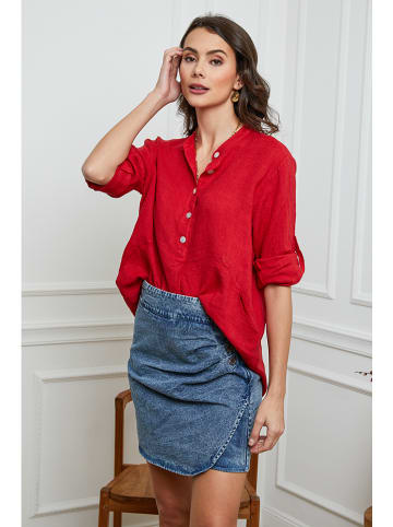 Linnen blouse rood