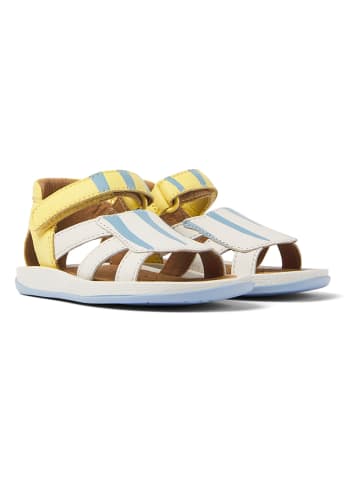 Leren sandalen wit/geel