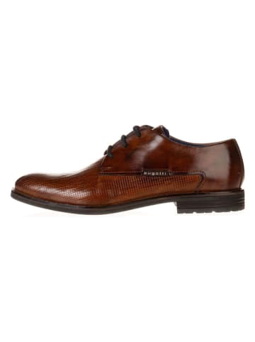 Leder-Schnürschuhe in Hellbraun