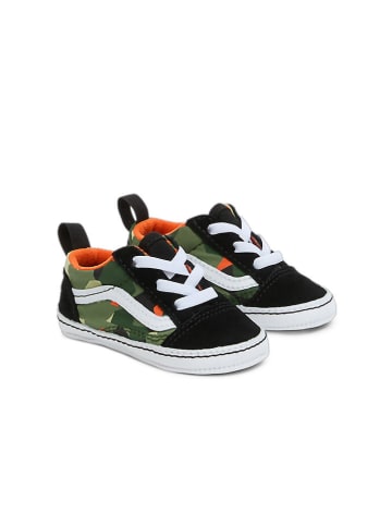 Leder-Sneakers "Old Skool" in Schwarz/ Grün