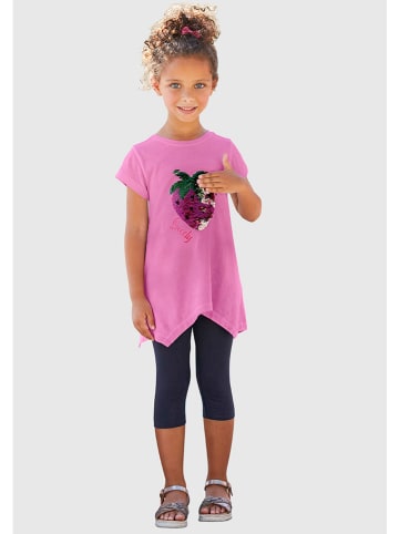 2tlg. Outfit in Pink/ Dunkelblau