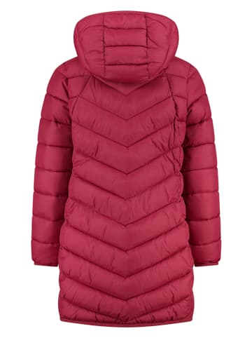 Doorgestikte mantel roze