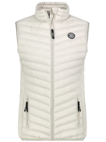 Doorgestikte bodywarmer crème