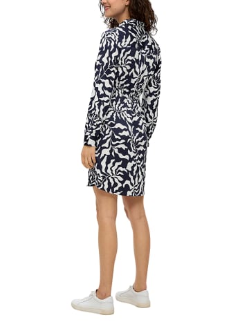 Jurk donkerblauw/wit